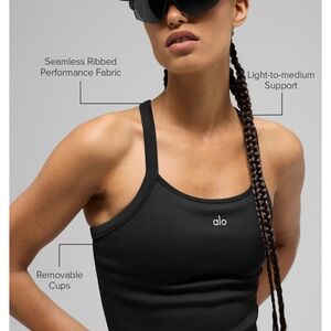 ALO Yoga Black Ribbed Tank Top